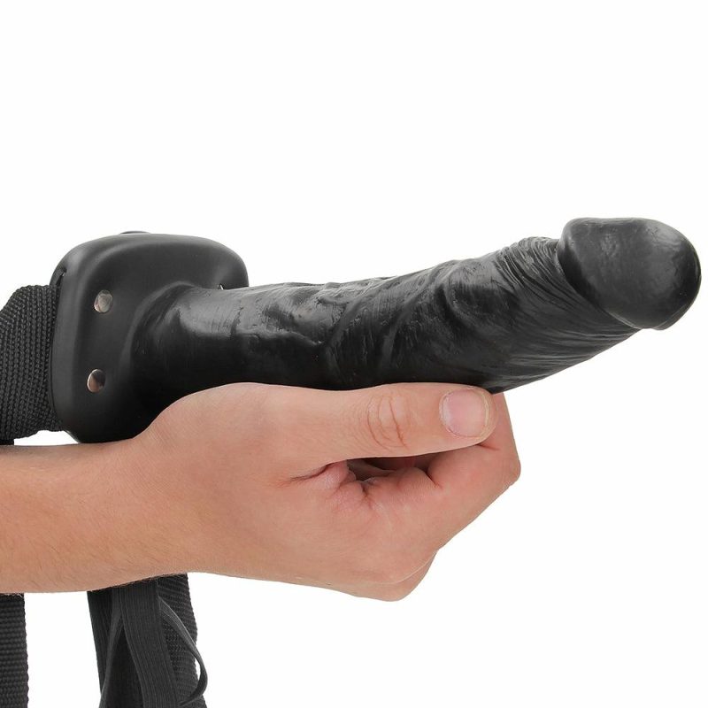 Dildos | Real Rock Hollow 8 Inch Strap-On In Black Dildos Dildos