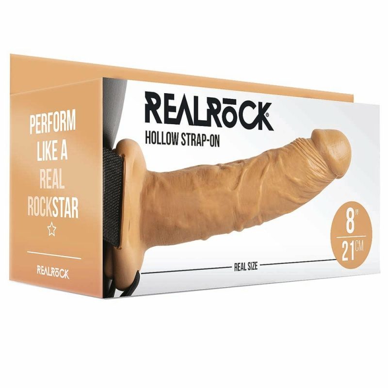 Dildos | Real Rock Hollow 8 Inch Strap-On In Tan Dildos Dildos