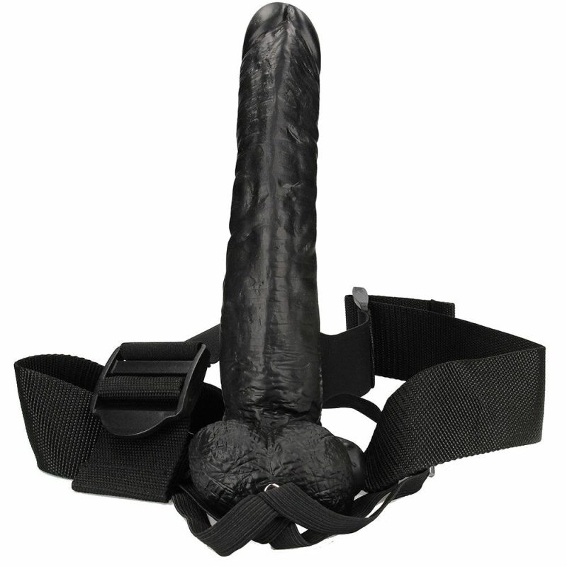 Dildos | Real Rock Hollow 9 Inch Ballsy Strap-On In Black Dildos Dildos