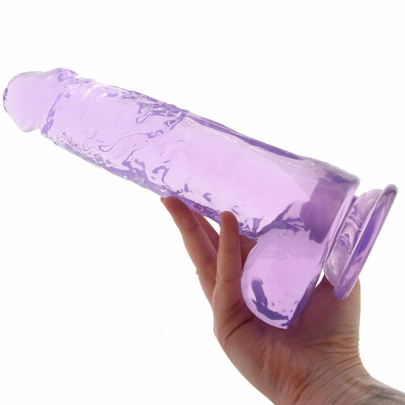 Dildos | Realrock 10 Inch Realistic Ballsy Dildo In Purple Dildos Dildos