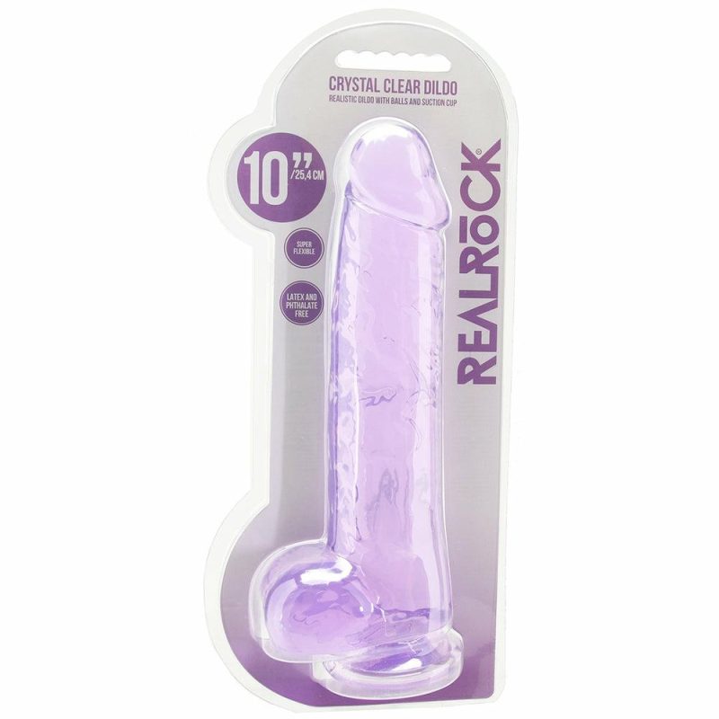 Dildos | Realrock 10 Inch Realistic Ballsy Dildo In Purple Dildos Dildos