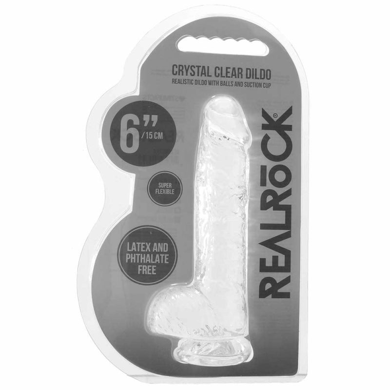 Dildos | Realrock 6 Inch Realistic Ballsy Dildo In Crystal Clear Dildos Dildos