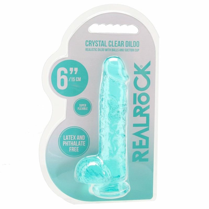 Dildos | Realrock 6 Inch Realistic Ballsy Dildo In Turquoise Dildos Dildos