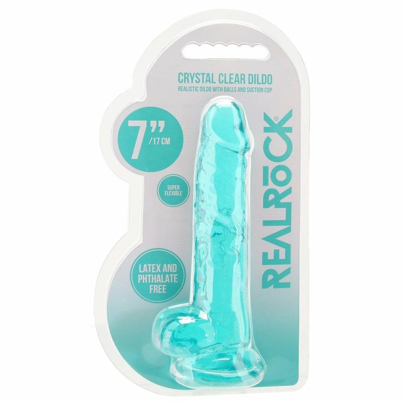 Dildos | Realrock 7 Inch Realistic Ballsy Dildo In Turquoise Dildos Dildos