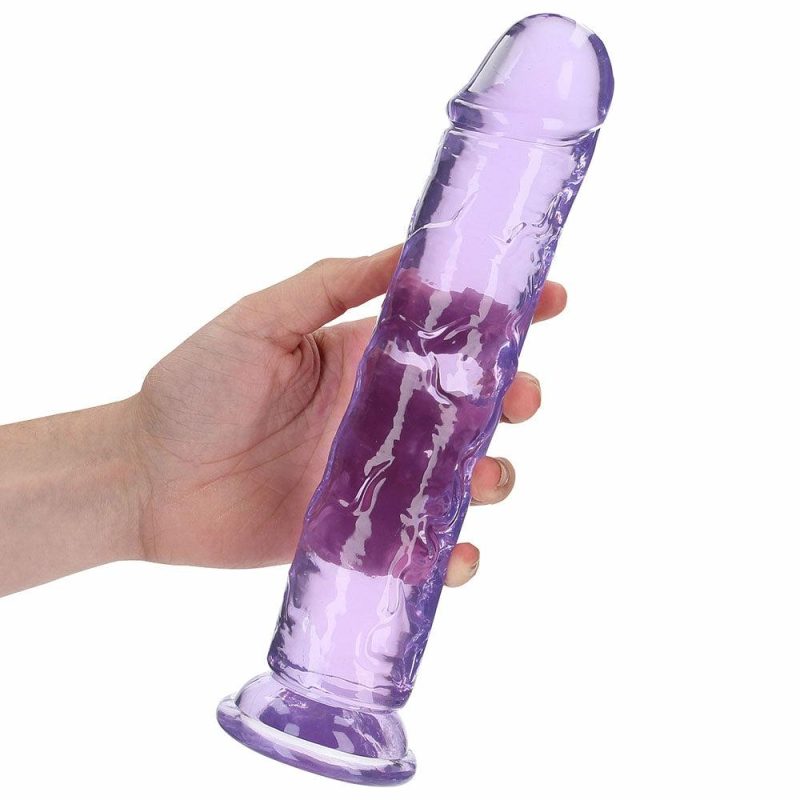 Dildos | Realrock Crystal Clear Jelly 10 Inch Dildo In Purple Dildos Dildos