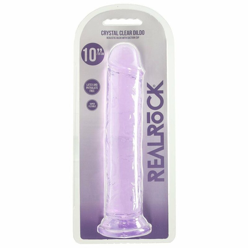 Dildos | Realrock Crystal Clear Jelly 10 Inch Dildo In Purple Dildos Dildos