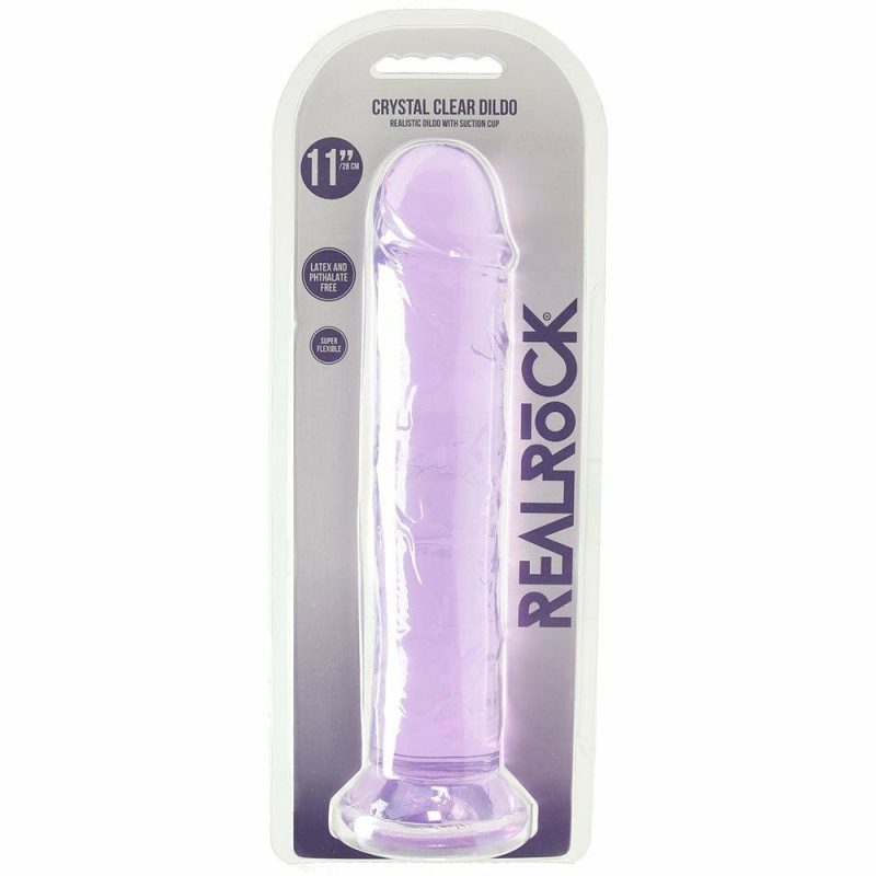 Dildos | Realrock Crystal Clear Jelly 11 Inch Dildo In Purple Dildos Dildos