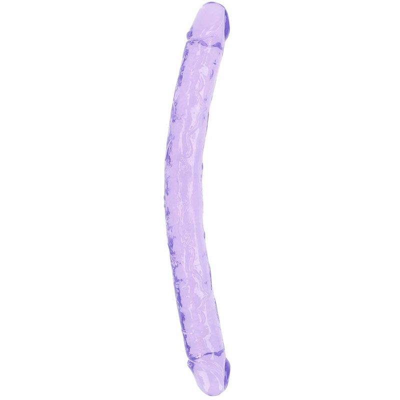 Dildos | Realrock Crystal Clear Jelly 18 Inch Double Dildo In Purple Dildos Dildos