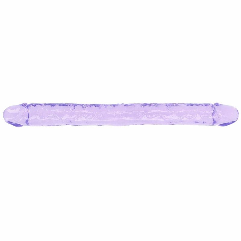 Dildos | Realrock Crystal Clear Jelly 18 Inch Double Dildo In Purple Dildos Dildos