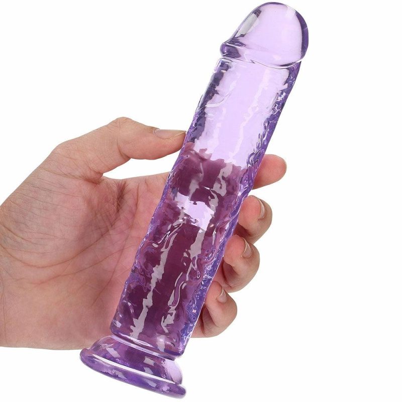 Dildos | Realrock Crystal Clear Jelly 7 Inch Dildo In Purple Dildos Dildos