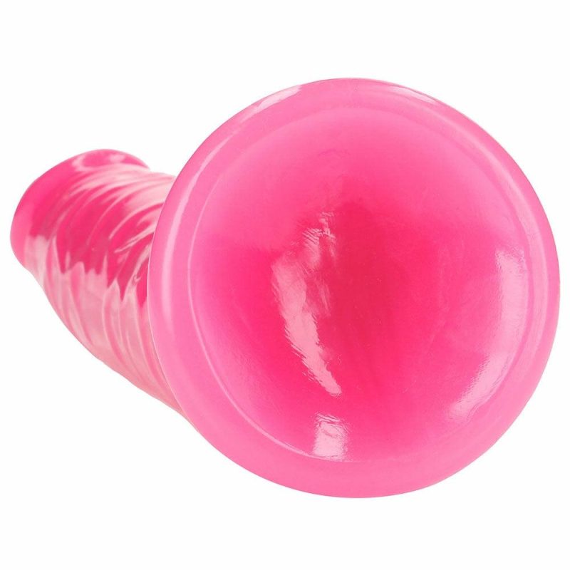 Dildos | Realrock Glow In The Dark 10 Inch Slim Dildo In Pink Dildos Dildos