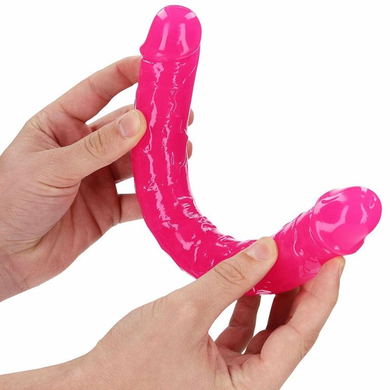 Dildos | Realrock Glow In The Dark 12 Inch Double Dildo In Pink Dildos Dildos