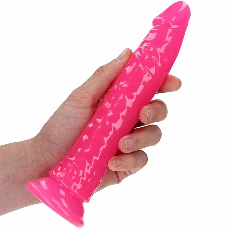 Dildos | Realrock Glow In The Dark 7 Inch Slim Dildo In Pink Dildos Dildos