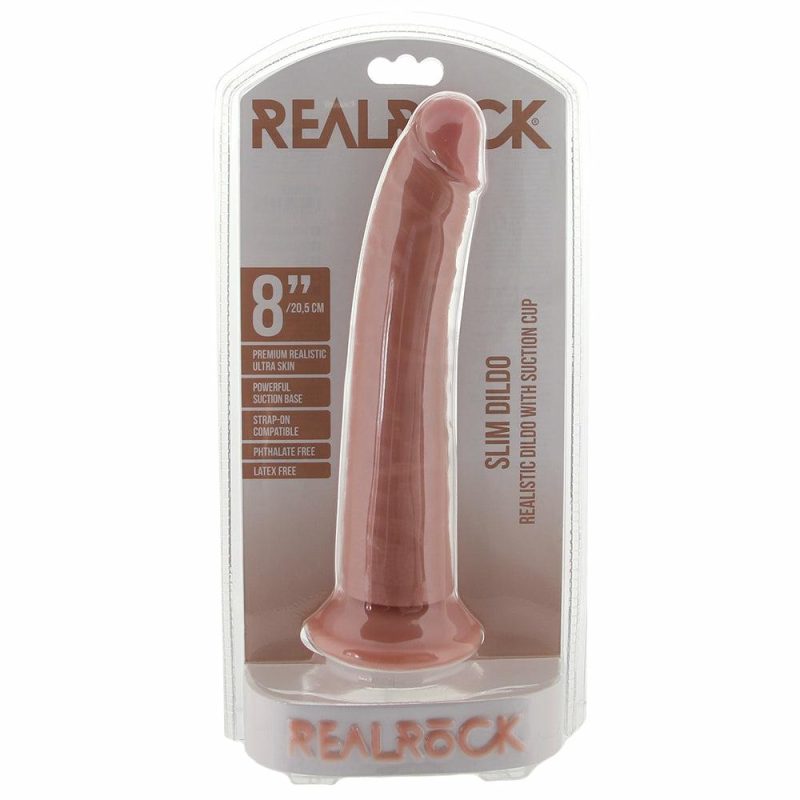 Dildos | Realrock Slim 8 Inch Dildo In White Dildos Dildos