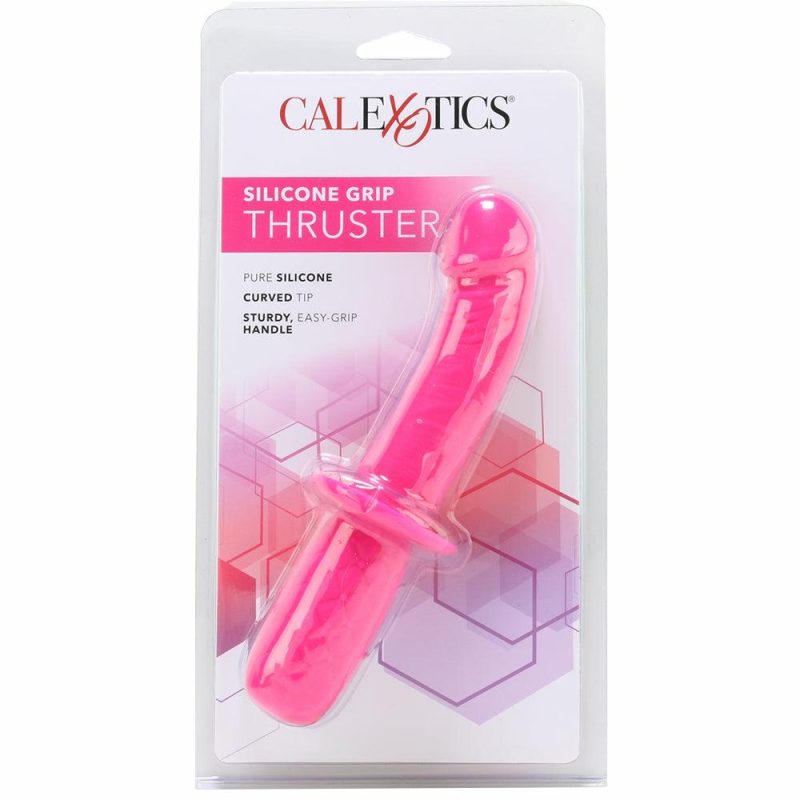 Dildos | Silicone Grip G-Spot Thruster Dildo In Pink Dildos CalExotics