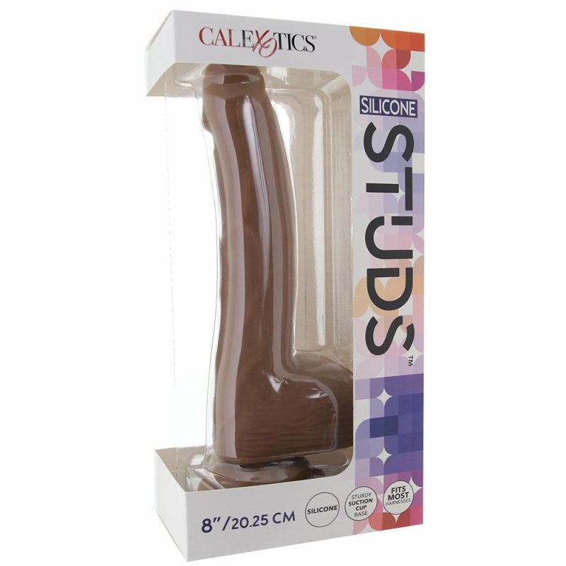 Dildos | Silicone Studs 8 Inch Dildo In Brown Dildos CalExotics