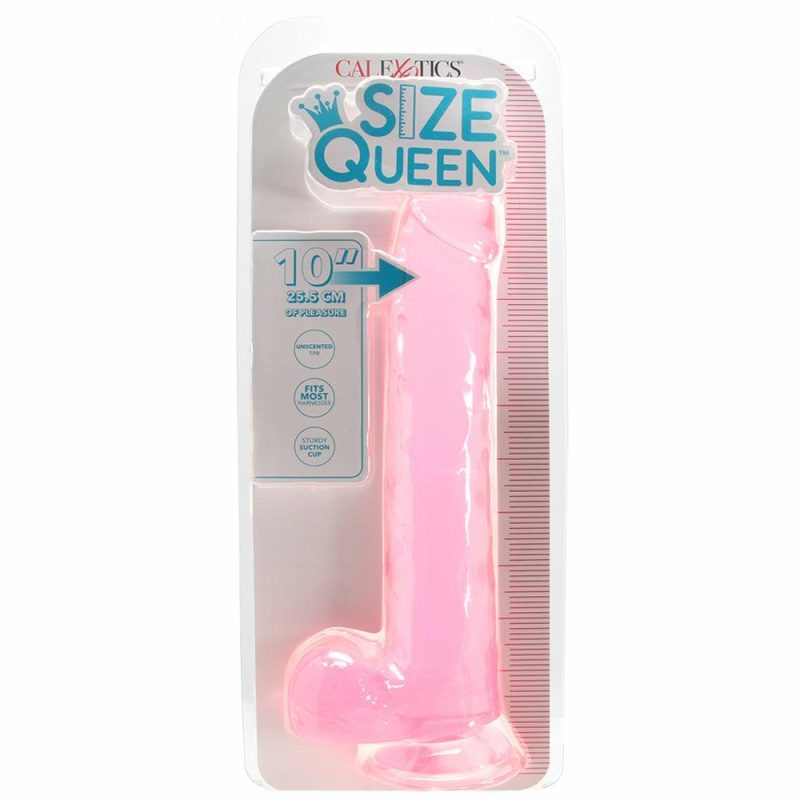 Dildos | Size Queen 10 Inch Jelly Dildo In Pink Dildos CalExotics