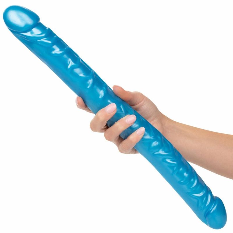 Dildos | Size Queen 17 Inch Double Dildo In Blue Dildos CalExotics