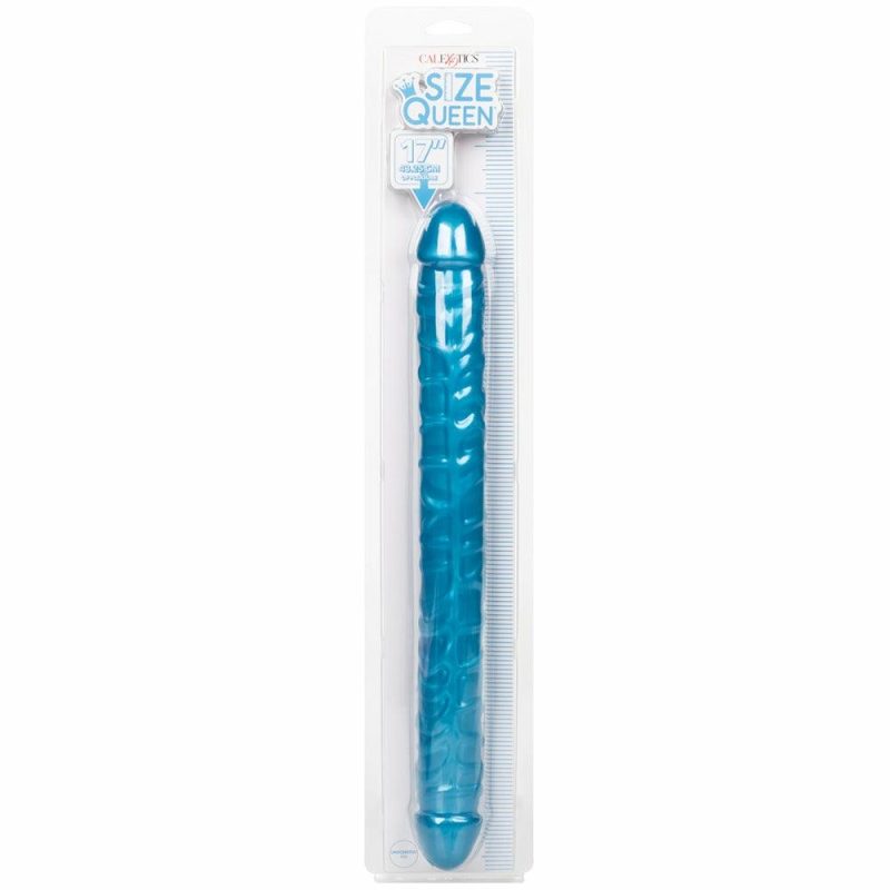 Dildos | Size Queen 17 Inch Double Dildo In Blue Dildos CalExotics