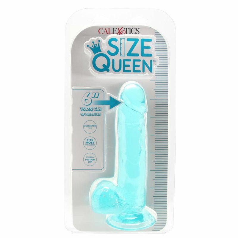 Dildos | Size Queen 6 Inch Jelly Dildo In Teal Dildos CalExotics