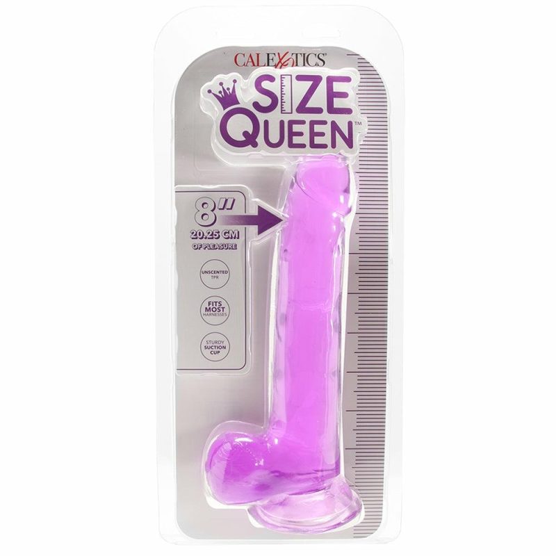 Dildos | Size Queen 8 Inch Jelly Dildo In Purple Dildos CalExotics