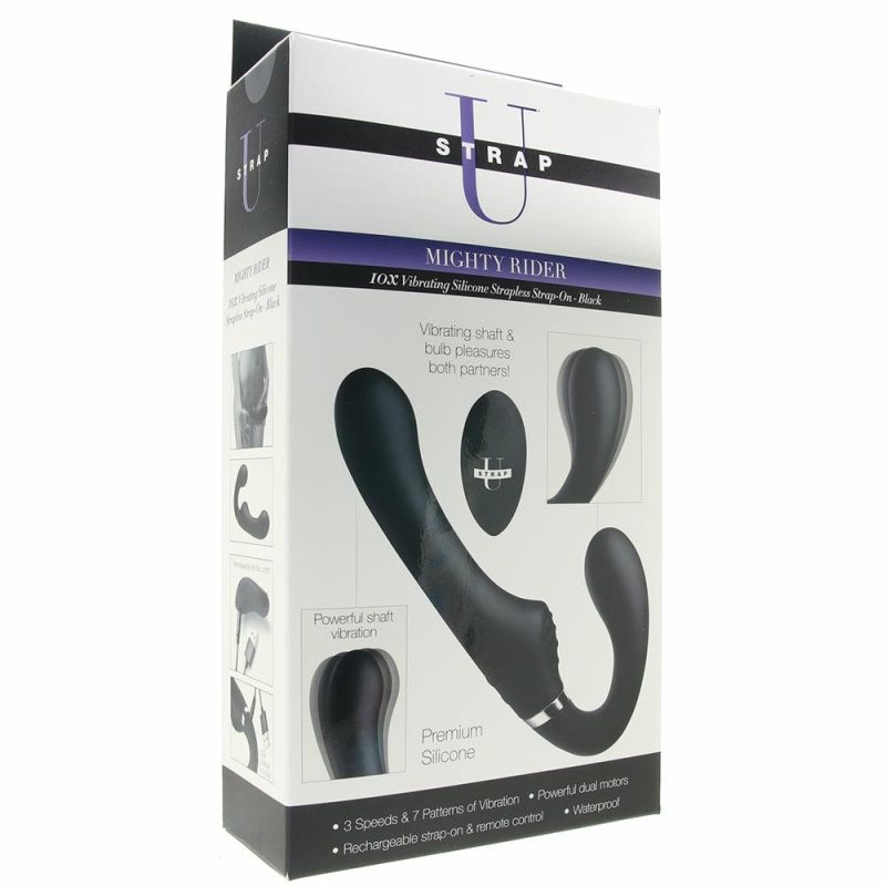 Dildos | Strap U Mighty Rider Strapless Strap-On Vibe In Black Dildos Black