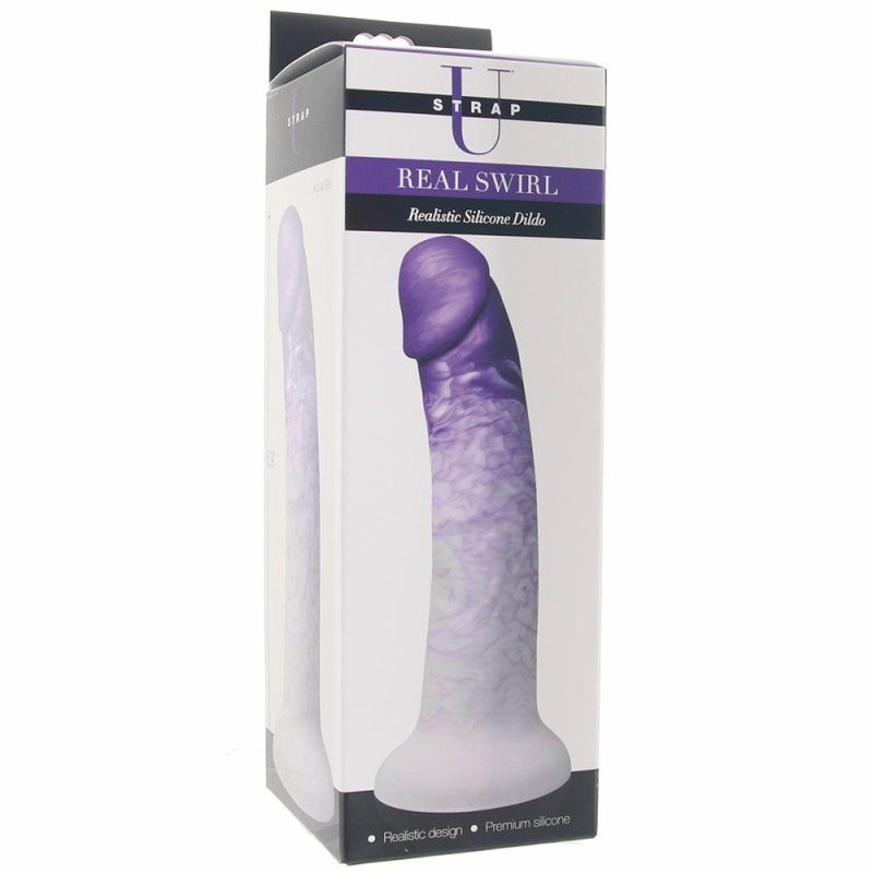 Dildos | Strap U Real Swirl Silicone Dildo In Purple Dildos Dildos