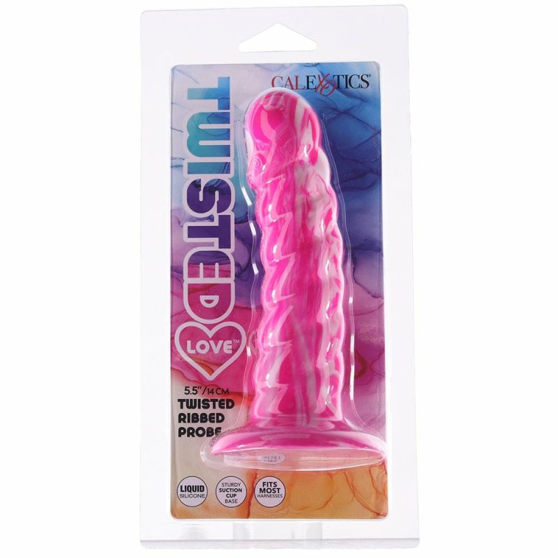 Dildos | Twisted Love Twisted Ribbed Probe In Pink Dildos CalExotics