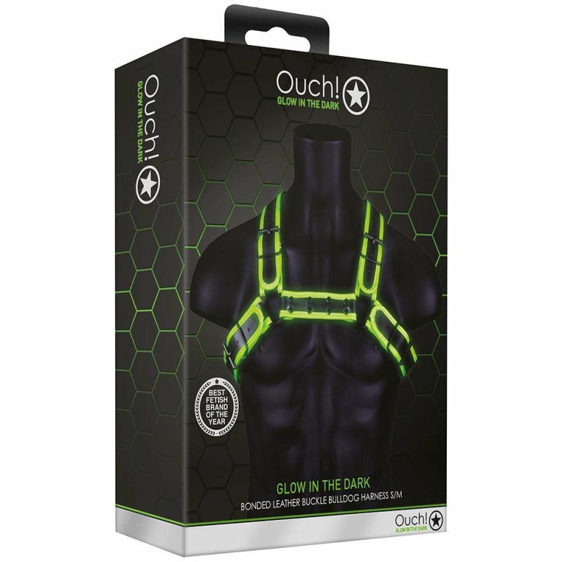 Lingerie | Ouch! Glow In The Dark Buckle Bulldog Harness /M Bondage Bondage