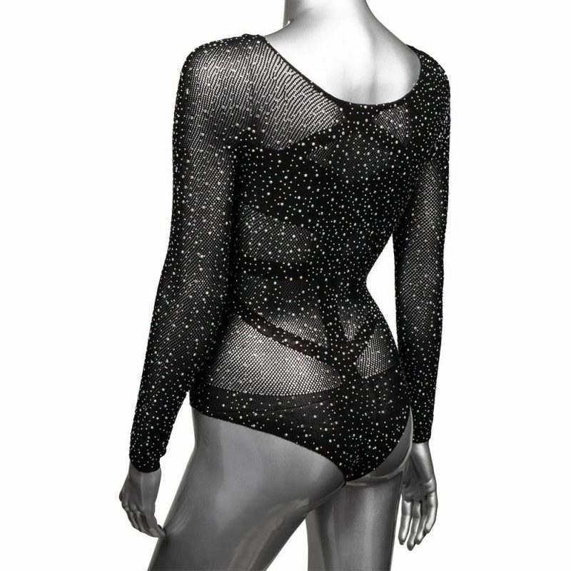 Lingerie | Radiance Long Sleeve Black Body Suit Xl Lingerie CalExotics