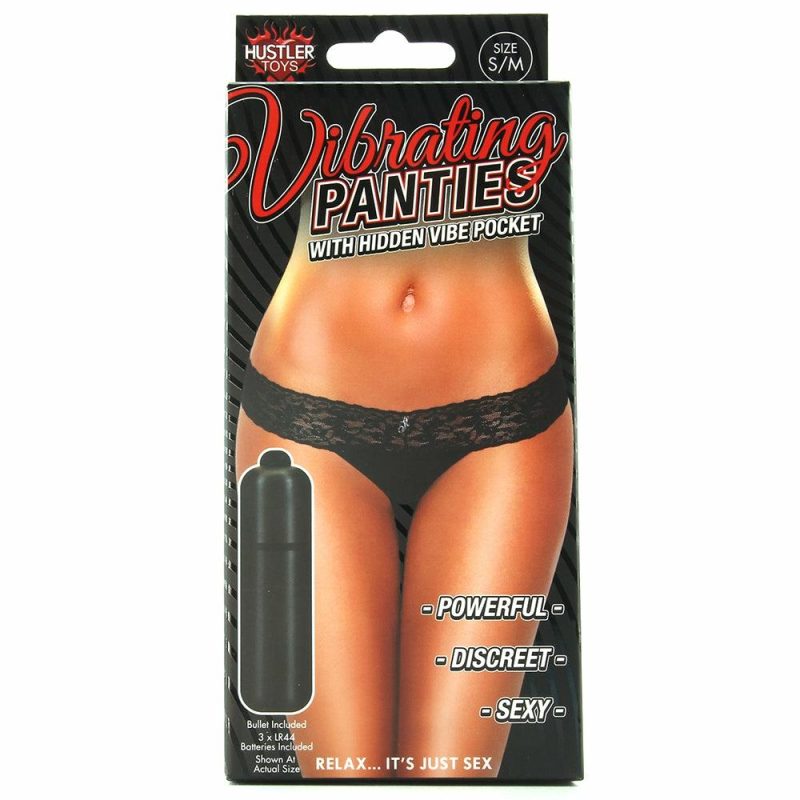 Lingerie | Vibrating Panties With Hidden Vibe Pocket Black In S/M Lingerie Black