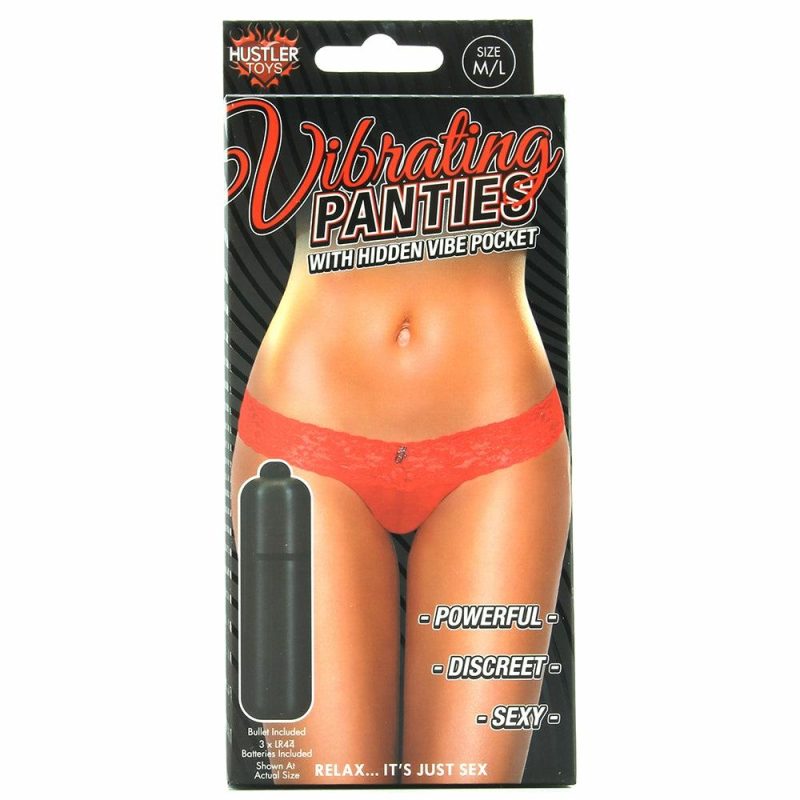 Lingerie | Vibrating Panties With Hidden Vibe Pocket Red In M/L Lingerie Hustler