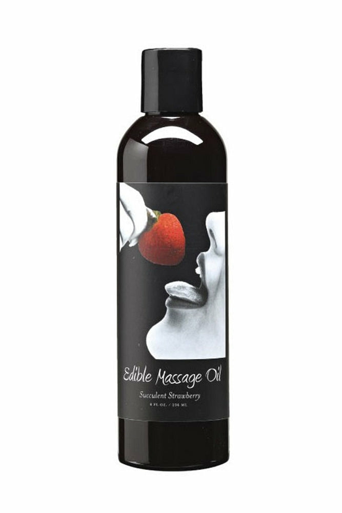 Lube | Edible Massage Oil 2Oz/60Ml In Succulent Strawberry Lube Earthly Body