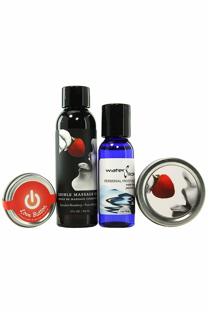 Lube | Hemp Seed Tasty Travel Set In Strawberry Lube Earthly Body