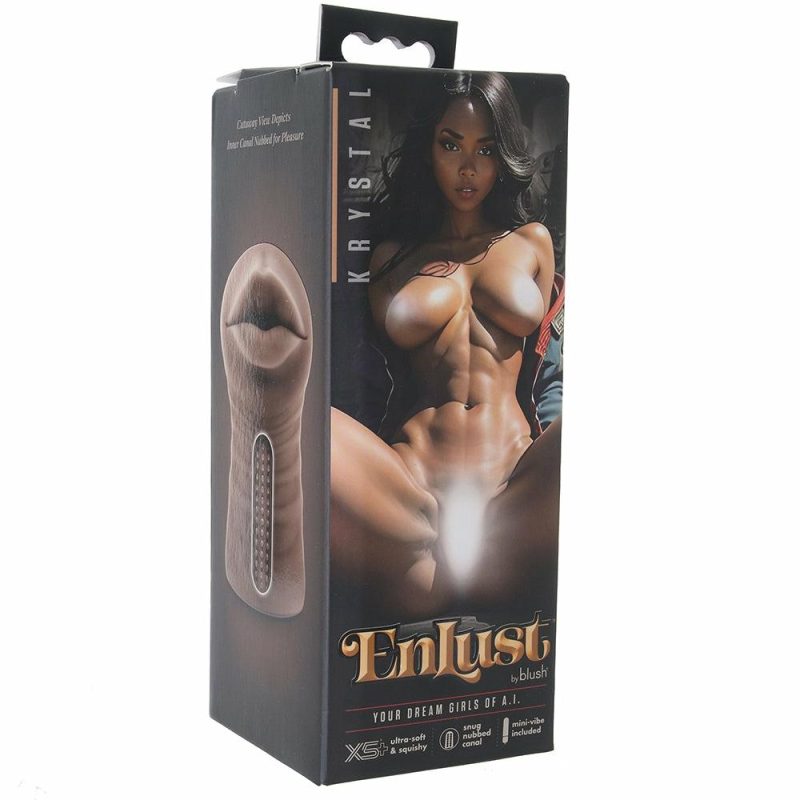 Male Masturbators | Enlust Krystal Ai Vibrating Mouth Stroker Male Masturbators Blush