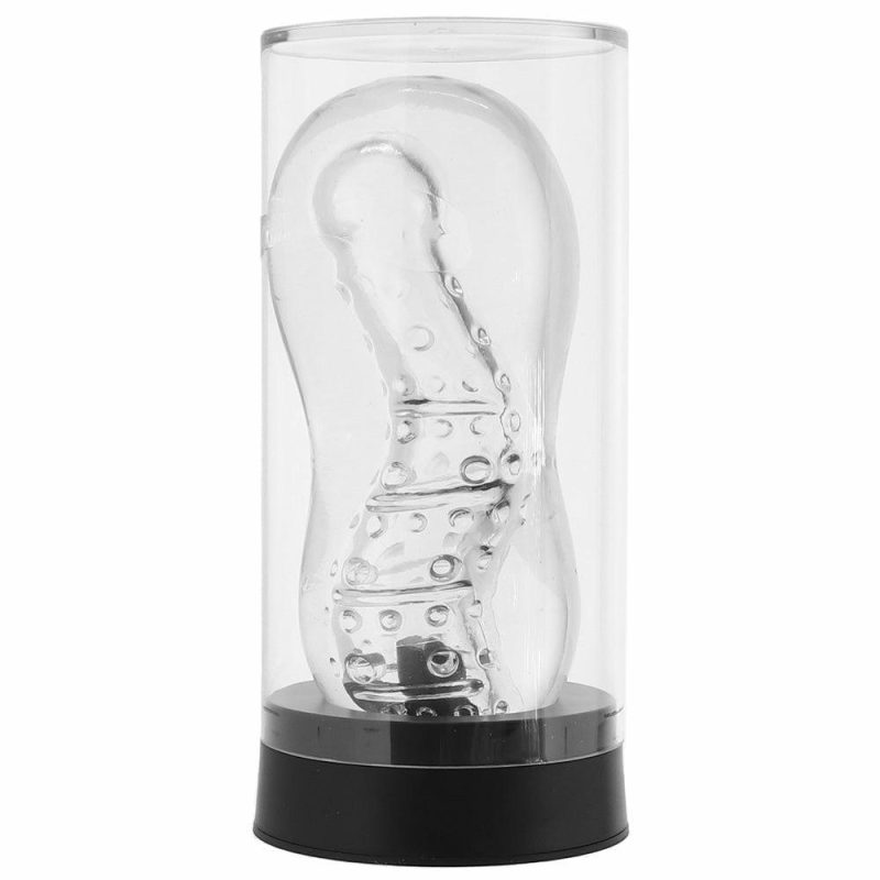 Male Masturbators | Gripz Wavy Squeezable Clear Stroker Male Masturbators Male Masturbators