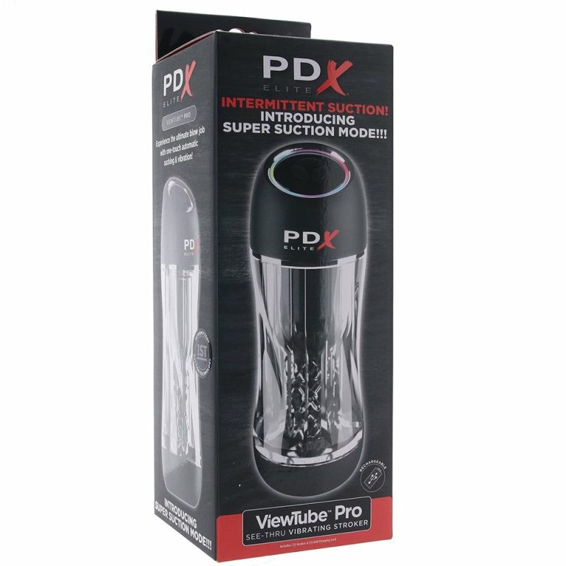 Male Masturbators | Pdx Elite Viewtube Pro See-Thru Stroker Vibe Male Masturbators Male Masturbators