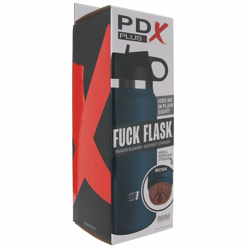 Male Masturbators | Pdx Plus Blue Fck Flask Discreet Stroker In Brown Male Masturbators Male Masturbators