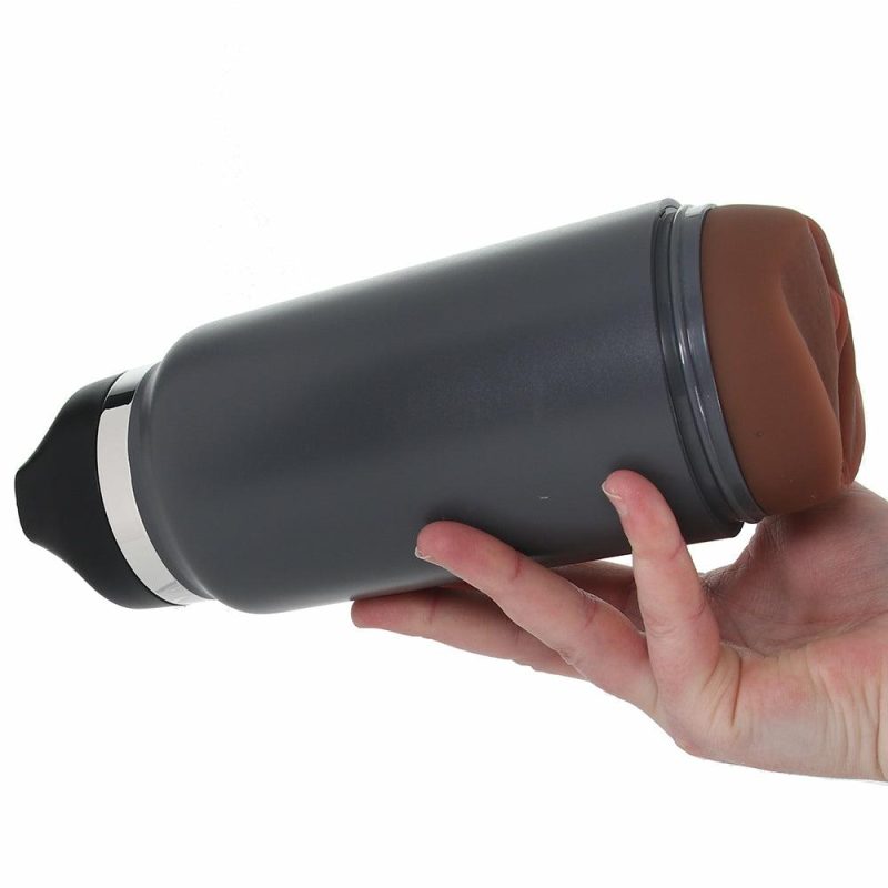 Male Masturbators | Pdx Plus Grey Fck Flask Discreet Stroker In Brown Male Masturbators Male Masturbators