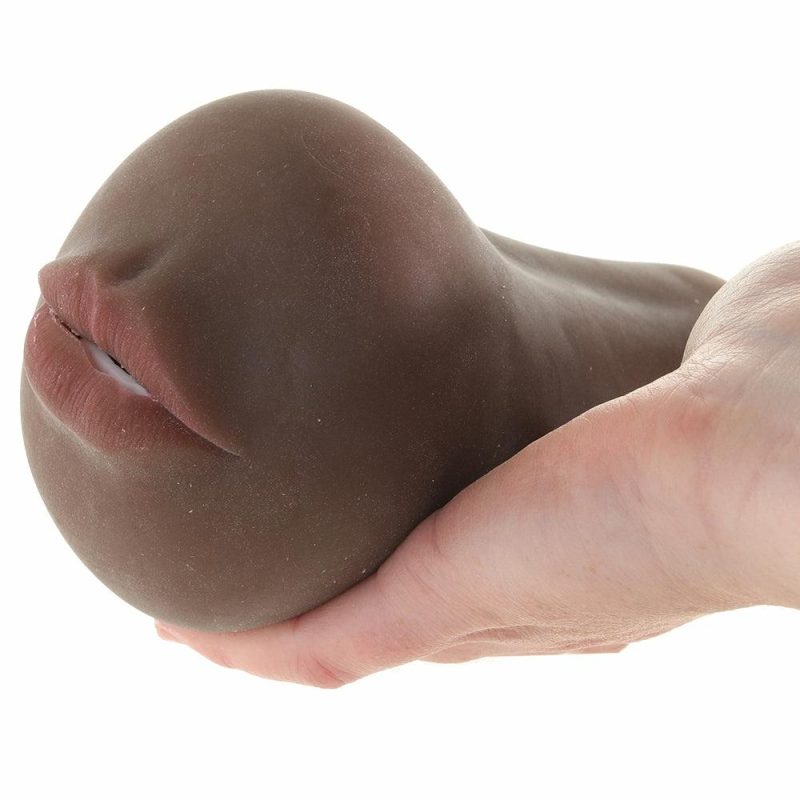 Male Masturbators | Stroke It Anatomical Mouth Stroker In Brown Male Masturbators CalExotics