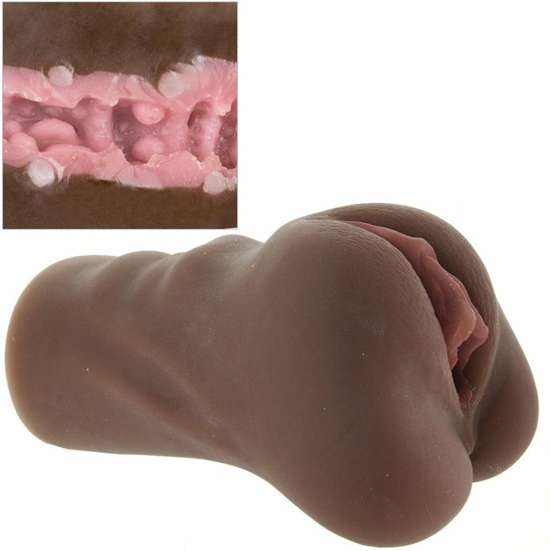 Male Masturbators | Stroke It Anatomical Pussy Stroker In Brown Male Masturbators CalExotics