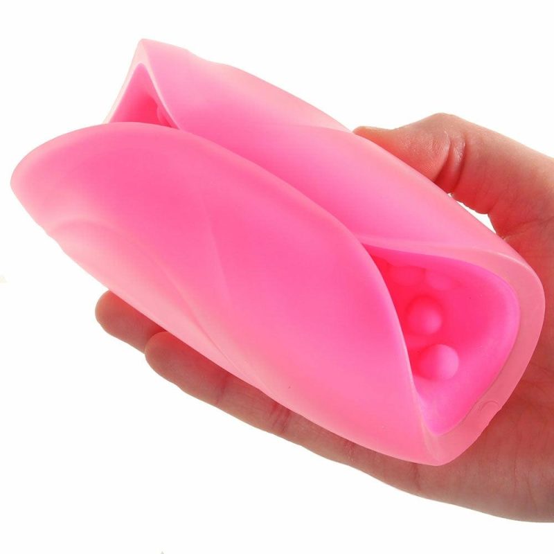 Male Masturbators | The Gripper Beaded Grip Open Sleeve Masturbator In Pink Male Masturbators CalExotics