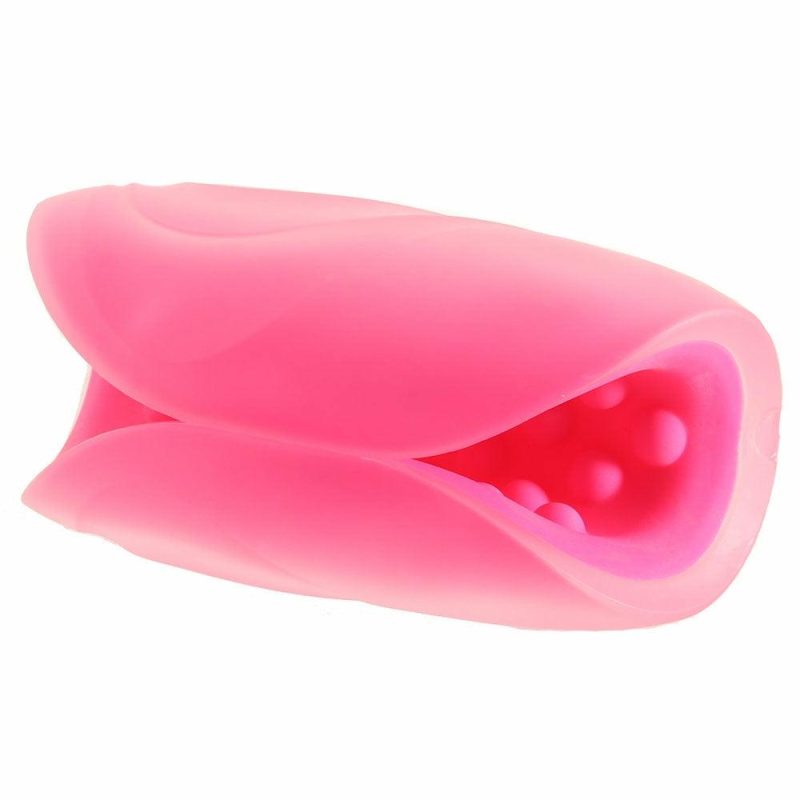 Male Masturbators | The Gripper Beaded Grip Open Sleeve Masturbator In Pink Male Masturbators CalExotics