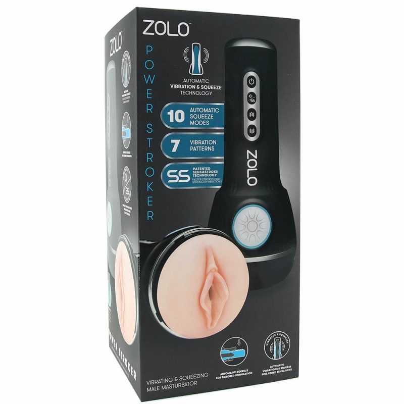 Male Masturbators | Zolo Power Stroke Vibrating And Squeezing Masturbator Male Masturbators Male Masturbators