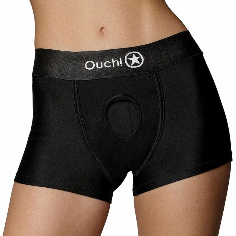 Sexual Wellness | Ouch! Black Vibrating Strap-On Boxer In Xs/S Dildos Dildos