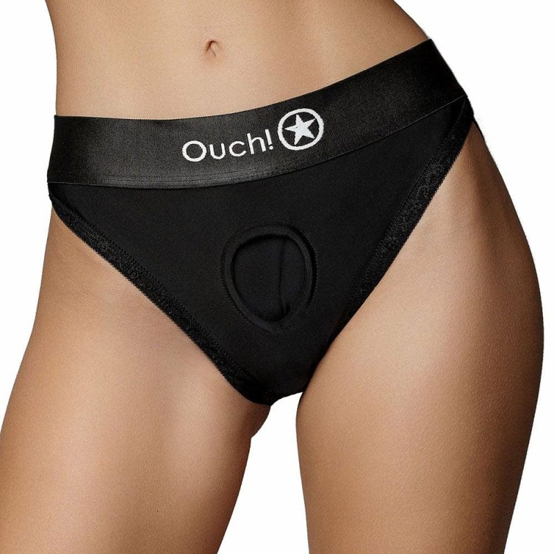 Sexual Wellness | Ouch! Black Vibrating Strap-On Hipster In Xs/S Dildos Dildos