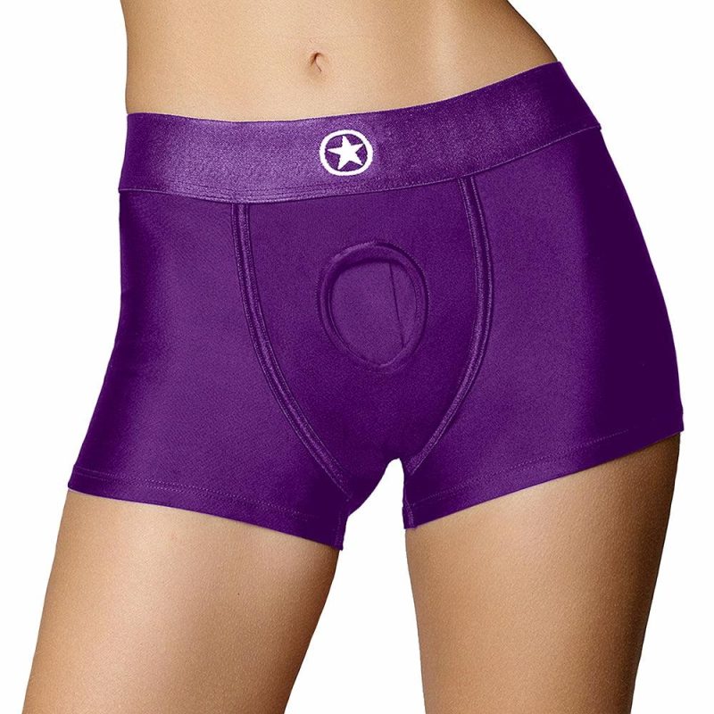 Sexual Wellness | Ouch! Vibrating Purple Strap-On Boxer In Xs/S Dildos Dildos