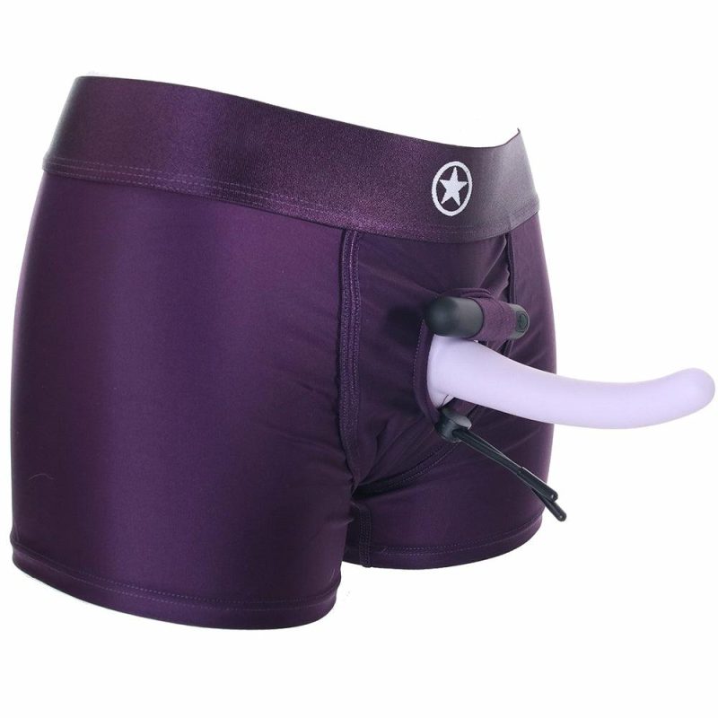 Sexual Wellness | Ouch! Vibrating Purple Strap-On Boxer In Xs/S Dildos Dildos