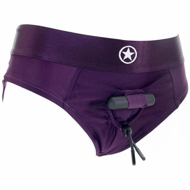 Sexual Wellness | Ouch! Vibrating Purple Strap-On Strappy Thong In Xl/2Xl Dildos Dildos