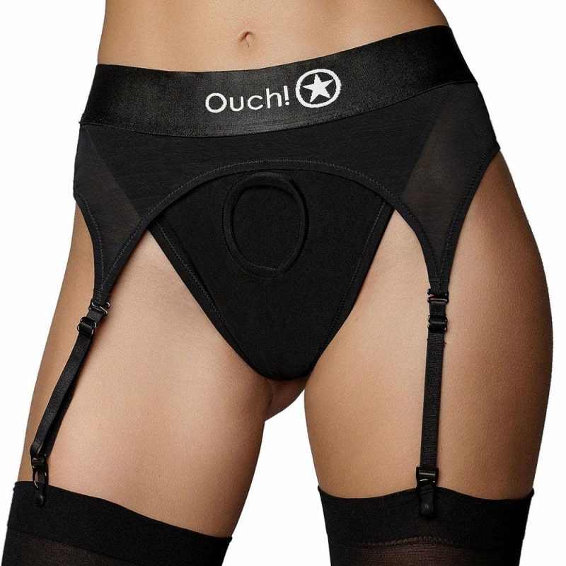 Sexual Wellness | Ouch! Vibrating Strap-On Garter Thong In Xs/S Dildos Dildos